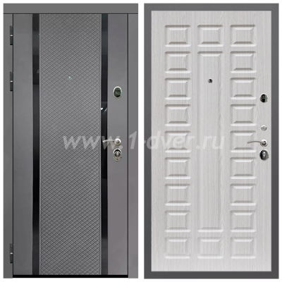 Входная дверь Армада Гарант Графит абсолют софт ФЛС-500 ФЛ-183 Сандал белый 16 мм