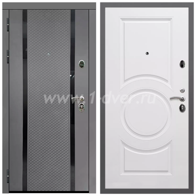 Входная дверь Армада Гарант Графит абсолют софт ФЛС-500 МС-100 Белый матовый 16 мм