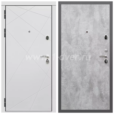 Входная дверь Армада Гарант Лофт белый ФЛ-291 ПЭ Цемент светлый 6 мм