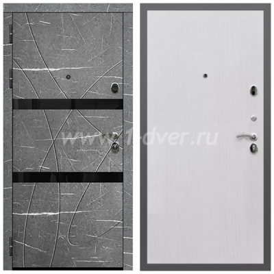 Входная дверь Армада Гарант Торос графит ФЛС-25 ПЭ Белый ясень 6 мм