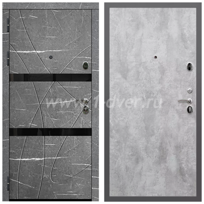 Входная дверь Армада Гарант Торос графит ФЛС-25 ПЭ Цемент светлый 6 мм