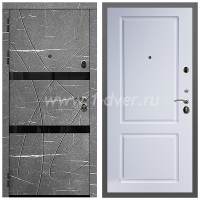 Входная дверь Армада Гарант Торос графит ФЛС-25 ФЛ-117 Белый матовый 16 мм