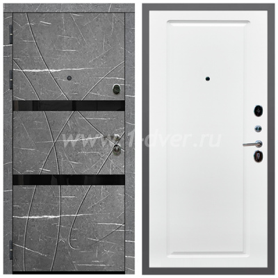 Входная дверь Армада Гарант Торос графит ФЛС-25 ФЛ-119 Белый матовый 16 мм