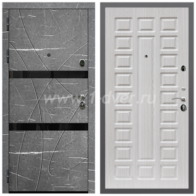 Входная дверь Армада Гарант Торос графит ФЛС-25 ФЛ-183 Сандал белый 16 мм