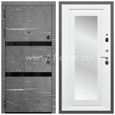 Входная дверь Армада Гарант Торос графит ФЛС-25 ФЛЗ-120 Ясень белый 16 мм