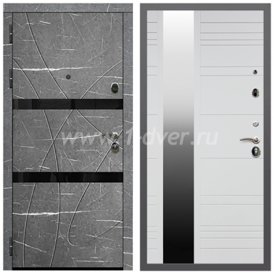 Входная дверь Армада Гарант Торос графит ФЛС-25 ФЛЗ-Сити Белый матовый 16 мм