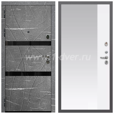 Входная дверь Армада Гарант Торос графит ФЛС-25 ФЛЗ-Панорама-1 Белый матовый 16 мм