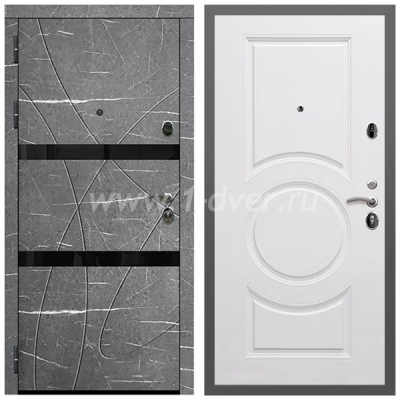 Входная дверь Армада Гарант Торос графит ФЛС-25 МС-100 Белый матовый 16 мм