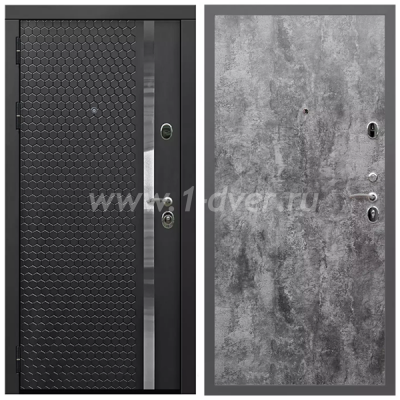 Входная дверь Армада Гарант Черная шагрень ФЛН-501 ПЭ Цемент темный 6 мм