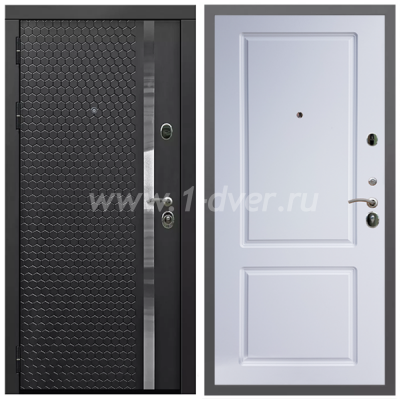 Входная дверь Армада Гарант Черная шагрень ФЛН-501 ФЛ-117 Белый матовый 16 мм