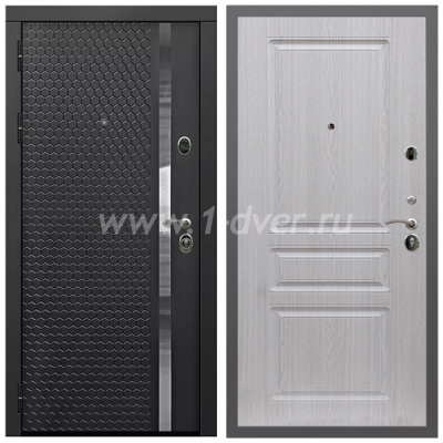 Входная дверь Армада Гарант Черная шагрень ФЛН-501 ФЛ-243 Беленый дуб 16 мм