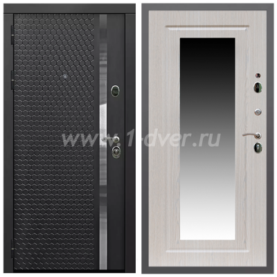 Входная дверь Армада Гарант Черная шагрень ФЛН-501 ФЛЗ-120 Беленый дуб 16 мм
