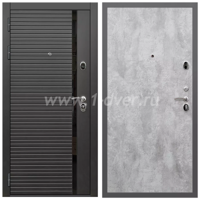 Входная дверь Армада Гарант Черная шагрень ФЛС-550 ПЭ Цемент светлый 6 мм