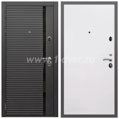 Входная дверь Армада Гарант Черная шагрень ФЛС-550 Гладкая белый матовый 10 мм
