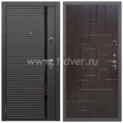 Входная дверь Армада Гарант Черная шагрень ФЛС-550 ФЛ-57 Дуб шоколадный 16 мм