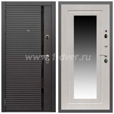 Входная дверь Армада Гарант Черная шагрень ФЛС-550 ФЛЗ-120 Беленый дуб 16 мм