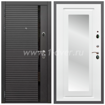 Входная дверь Армада Гарант Черная шагрень ФЛС-550 ФЛЗ-120 Ясень белый 16 мм