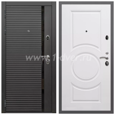 Входная дверь Армада Гарант Черная шагрень ФЛС-550 МС-100 Белый матовый 16 мм