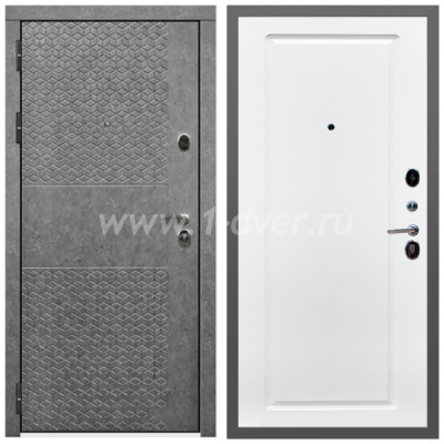Входная дверь Армада Гарант Штукатурка графит ФЛ-502 (без стекла) ФЛ-119 Ясень белый 16 мм