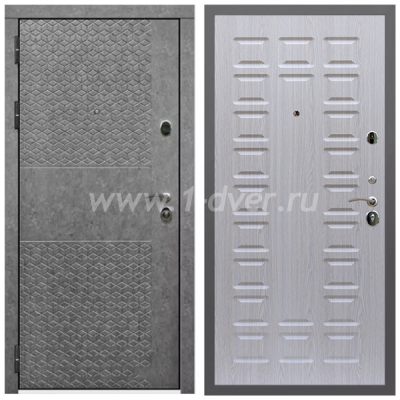 Входная дверь Армада Гарант Штукатурка графит ФЛ-502 (без стекла) ФЛ-183 Беленый дуб 16 мм