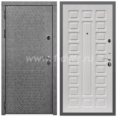 Входная дверь Армада Гарант Штукатурка графит ФЛ-502 (без стекла) ФЛ-183 Сандал белый 16 мм
