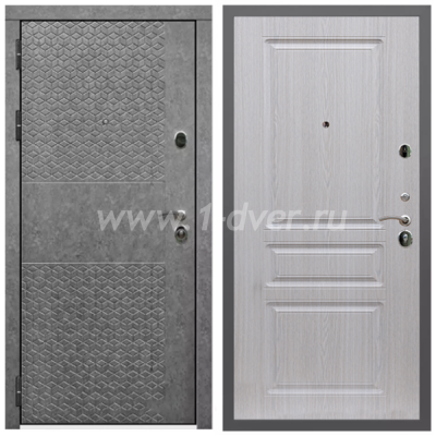 Входная дверь Армада Гарант Штукатурка графит ФЛ-502 (без стекла) ФЛ-243 Беленый дуб 16 мм