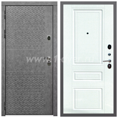 Входная дверь Армада Гарант Штукатурка графит ФЛ-502 (без стекла) ФЛ-243 Ясень белый 16 мм