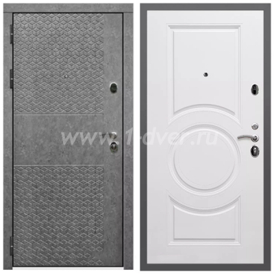 Входная дверь Армада Гарант Штукатурка графит ФЛ-502 (без стекла) МС-100 Белый матовый 16 мм