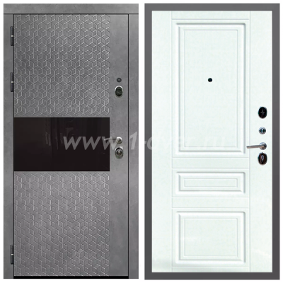 Входная дверь Армада Гарант Штукатурка графит ФЛС-502 ФЛ-243 Ясень белый 16 мм