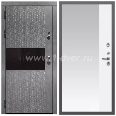 Входная дверь Армада Гарант Штукатурка графит ФЛС-502 ФЛЗ-Панорама-1 Белый матовый 16 мм