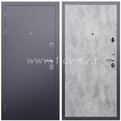 Входная дверь Армада Люкс Антик серебро ПЭ Цемент светлый 6 мм