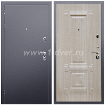 Входная дверь Армада Люкс Антик серебро ФЛ-2 Беленый дуб 16 мм