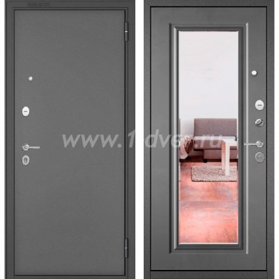 Входная дверь Бульдорс (Mastino) Trust Standart-90 букле графит, бетон темный 9S-140, зеркало