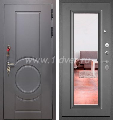 Входная дверь Бульдорс (Mastino) Trust Standart-90 графит софт 9S-6, бетон серый 9S-140, зеркало