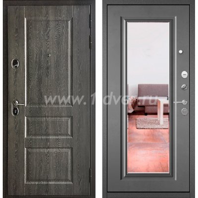 Входная дверь Бульдорс (Mastino) Trust Standart-90 БШ дуб графит 9SD-2, бетон серый 9S-140, зеркало