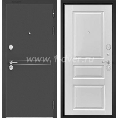 Входная дверь Бульдорс (Mastino) Trust Standart-90 черный муар металлик D-4, белый софт 9SD-2
