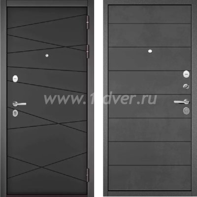 Входная дверь Бульдорс (Mastino) Trust Standart-90 БГ графит софт 9S-130, бетон темный 9S-135