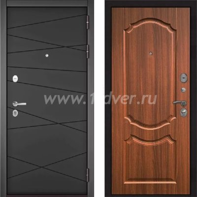 Входная дверь Бульдорс (Mastino) Trust Standart-90 БГ графит софт 9S-130, орех лесной 9SD-4