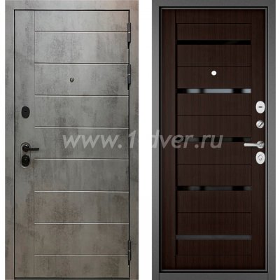 Входная дверь Бульдорс (Mastino) Trust MASS-90 бетон темный 9S-136, ларче шоколад СR-3, стекло
