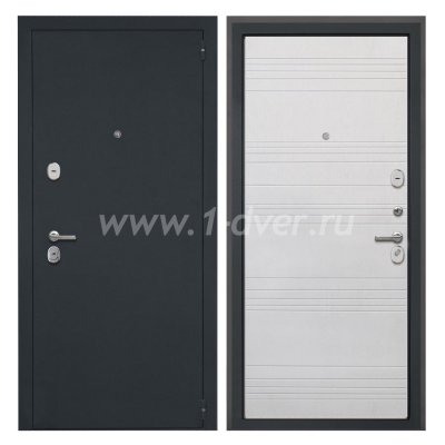 Входная дверь Интекрон Гектор черный шелк, ФЛ-316 белый ясень