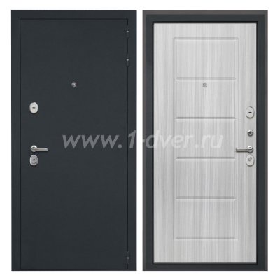 Входная дверь Интекрон Греция черный шелк, ФЛ-39 сандал белый