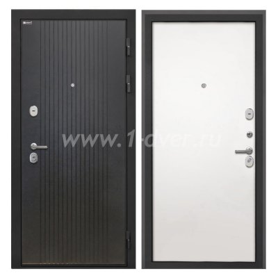 Входная дверь Интекрон Сицилия Remix лофт черный, силк сноу