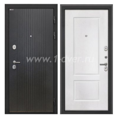 Входная дверь Интекрон Сицилия Remix лофт черный, КВ-2 белая матовая