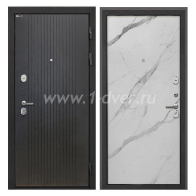 Входная дверь Интекрон Сицилия Remix лофт черный, мрамор арктик