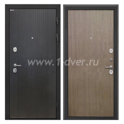 Входная дверь Интекрон Сицилия Remix лофт черный, шпон венге коричневый