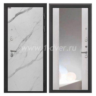 Входная дверь Интекрон Сицилия Remix мрамор арктик, ФЛЗ-516 сосна белая, зеркало
