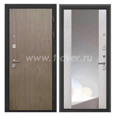 Входная дверь Интекрон Сицилия Remix шпон венге коричневый, ФЛЗ-516 сосна белая, зеркало