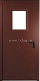 Противопожарная металлическая дверь со стеклом П-дд-6 с установкой