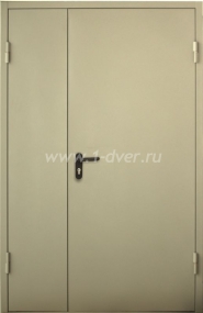 Огнеупорная двухстворчатая дверь П-дд-11 - металлические двери 1,5 мм с установкой
