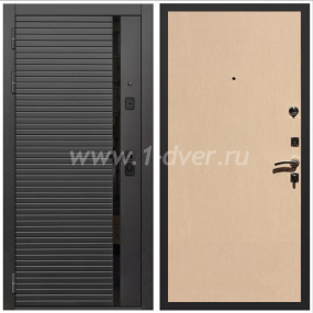 Входная дверь Армада Каскад black ПЭ Беленый дуб 6 мм - черные металлические двери  с установкой
